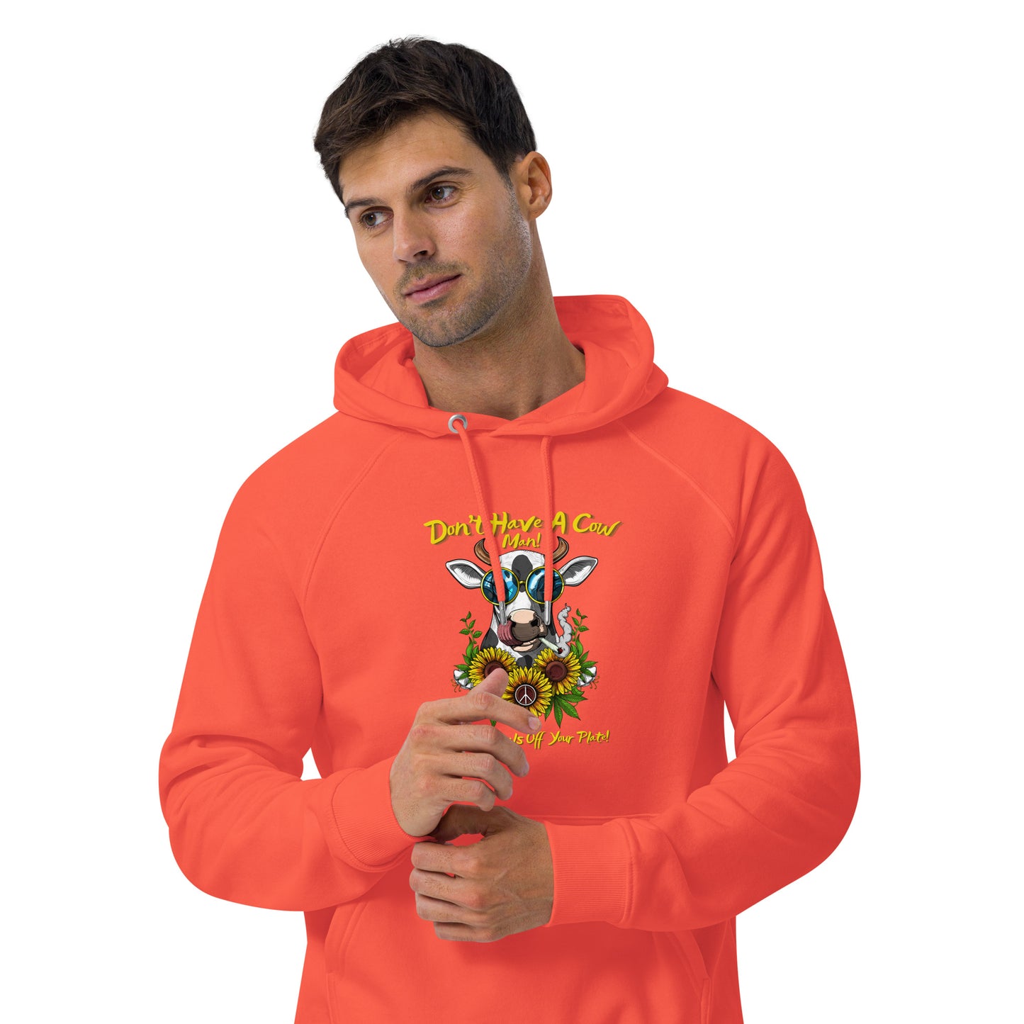 ECO VEGAN " Don't Have A Cow" Unisex raglan hoodie