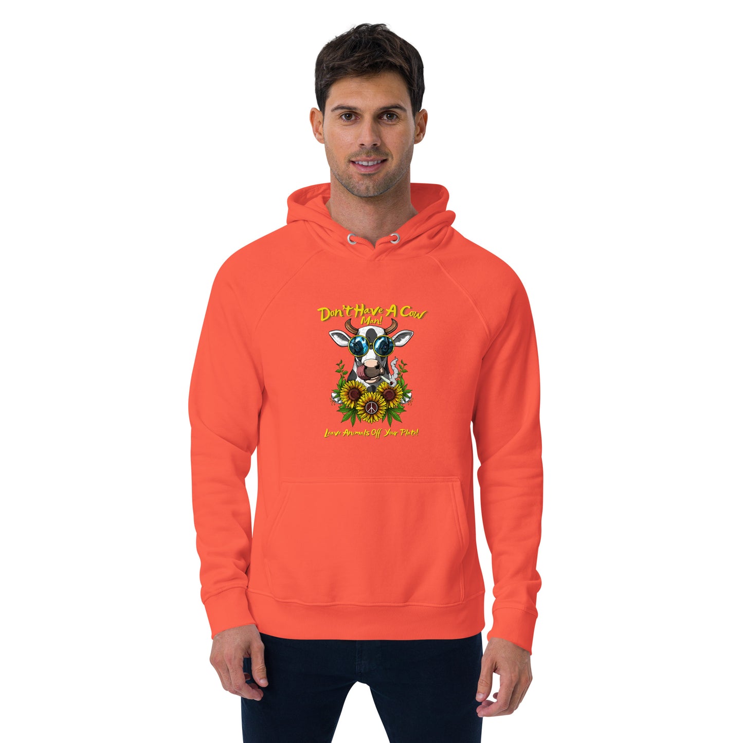 ECO VEGAN " Don't Have A Cow" Unisex raglan hoodie
