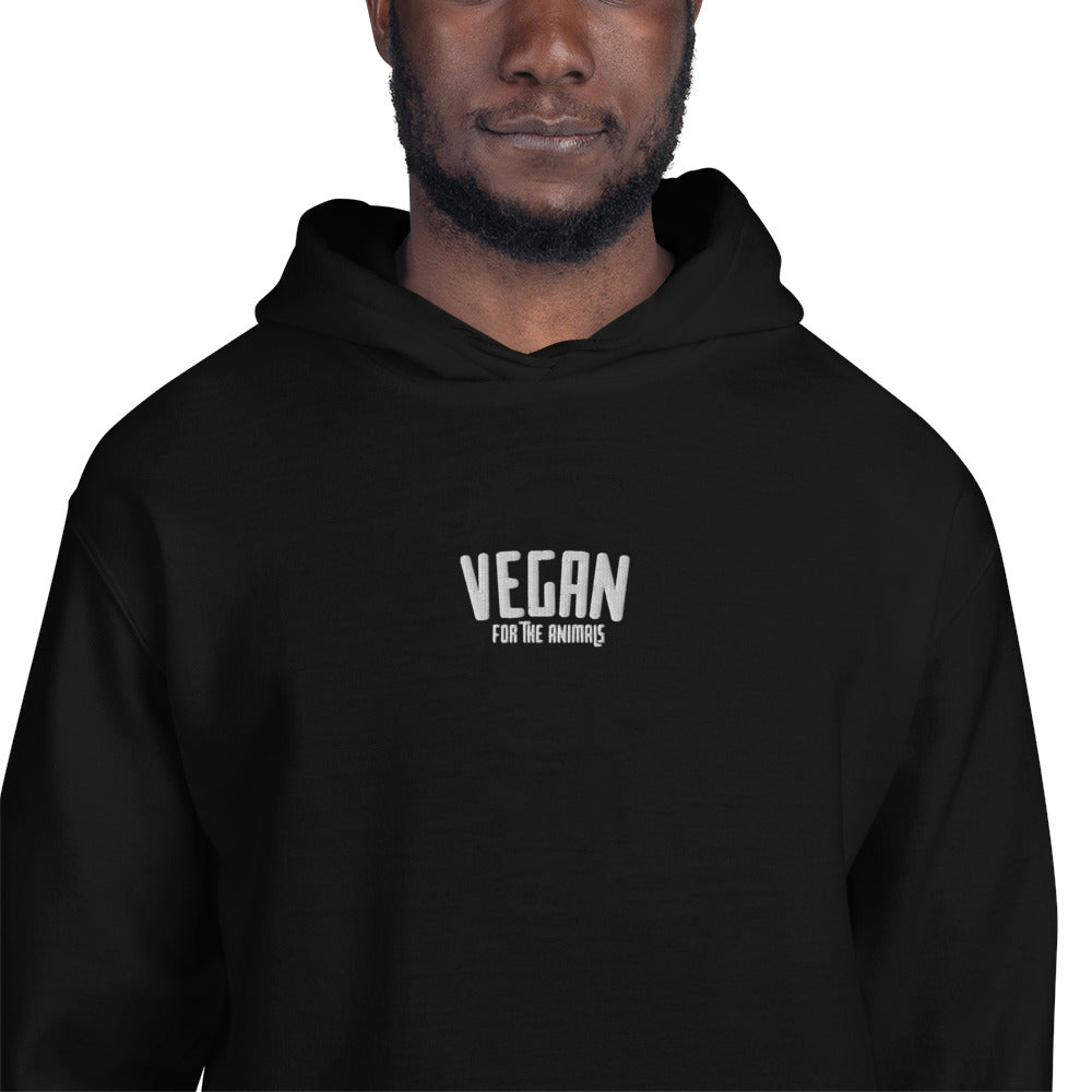 VEGAN For The Animals Unisex Embroidered Hoodie