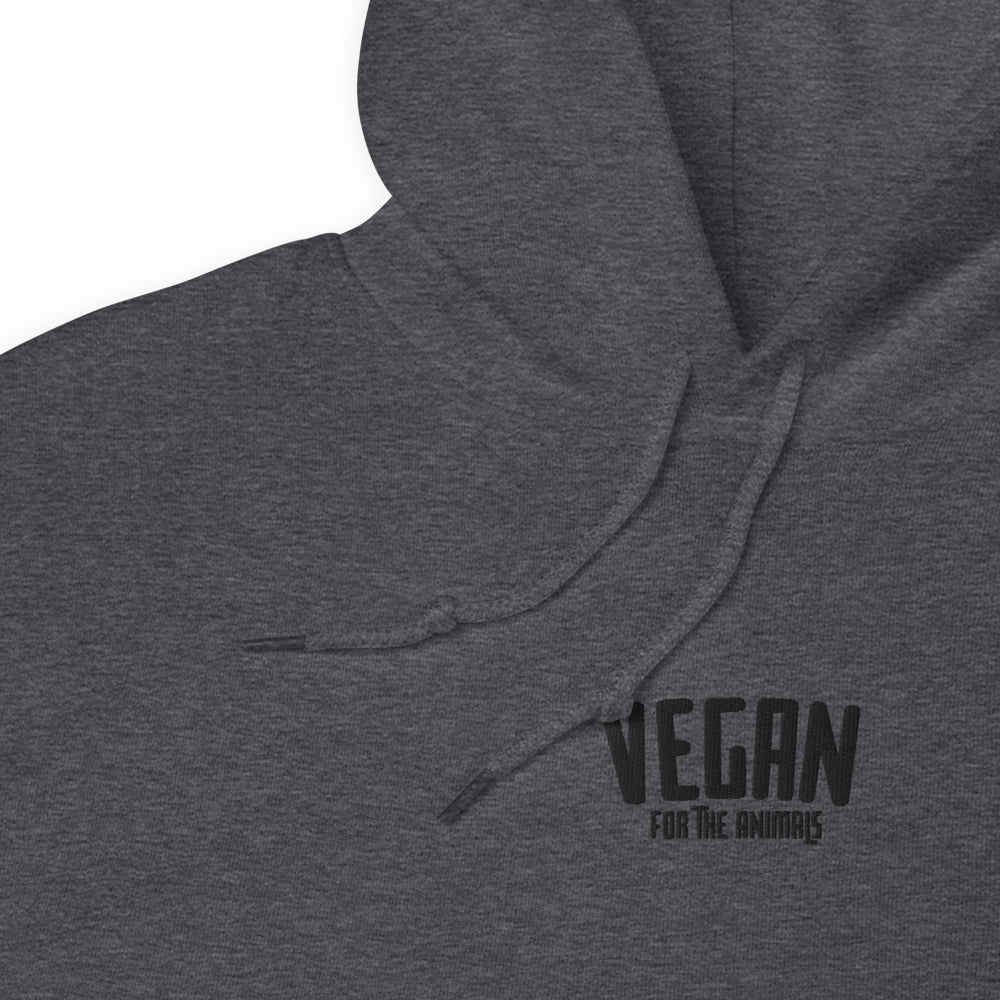 VEGAN For The Animals Unisex Embroidered Hoodie