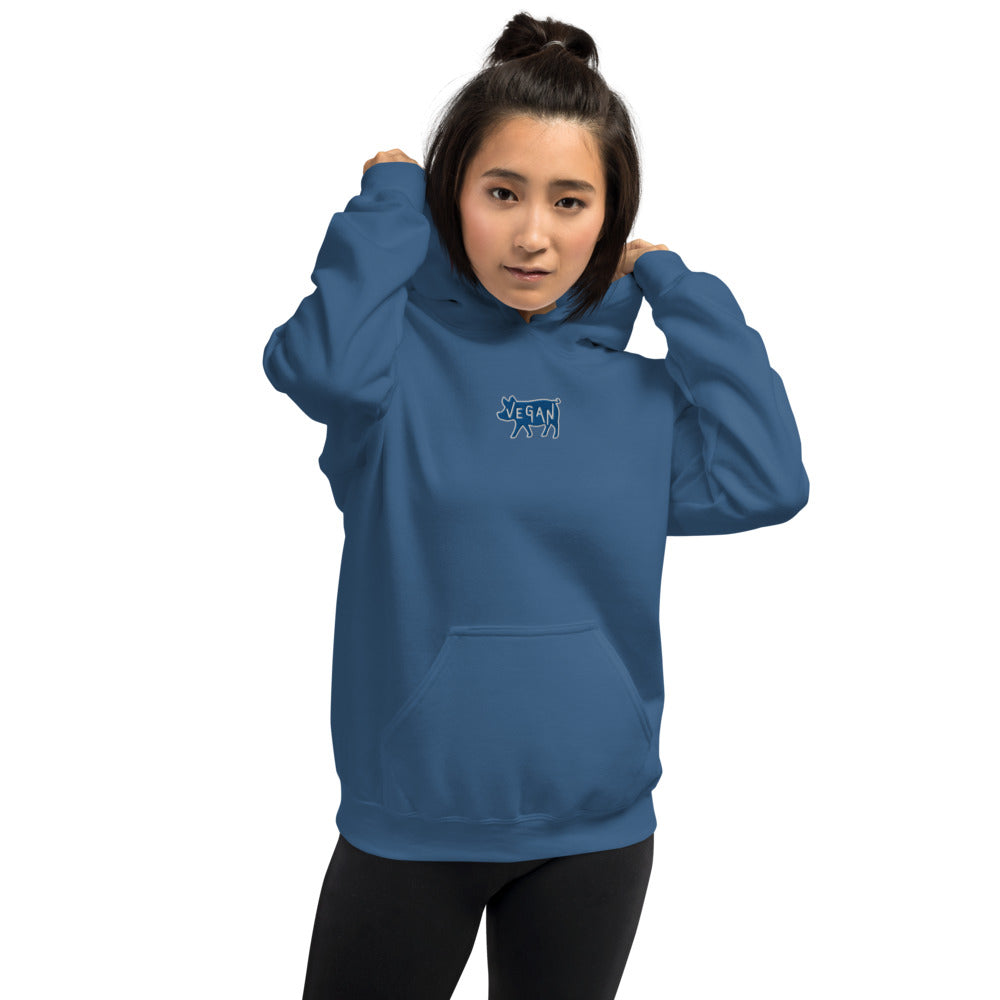 White Embroidered Hoodie