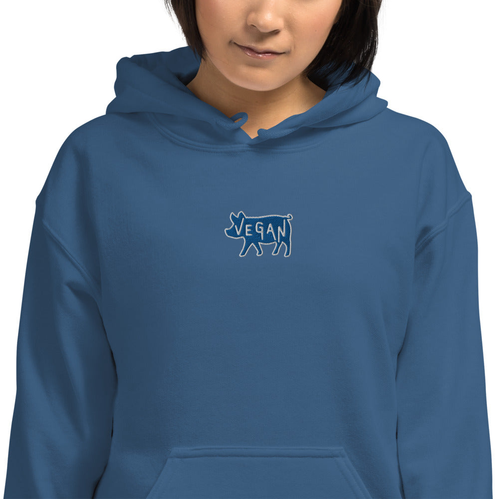 White Embroidered Hoodie