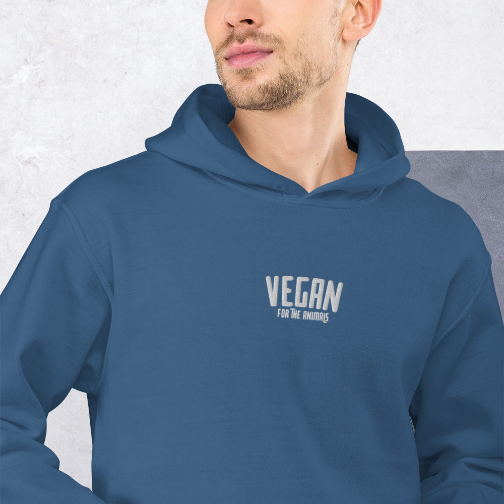 VEGAN For The Animals Unisex Embroidered Hoodie