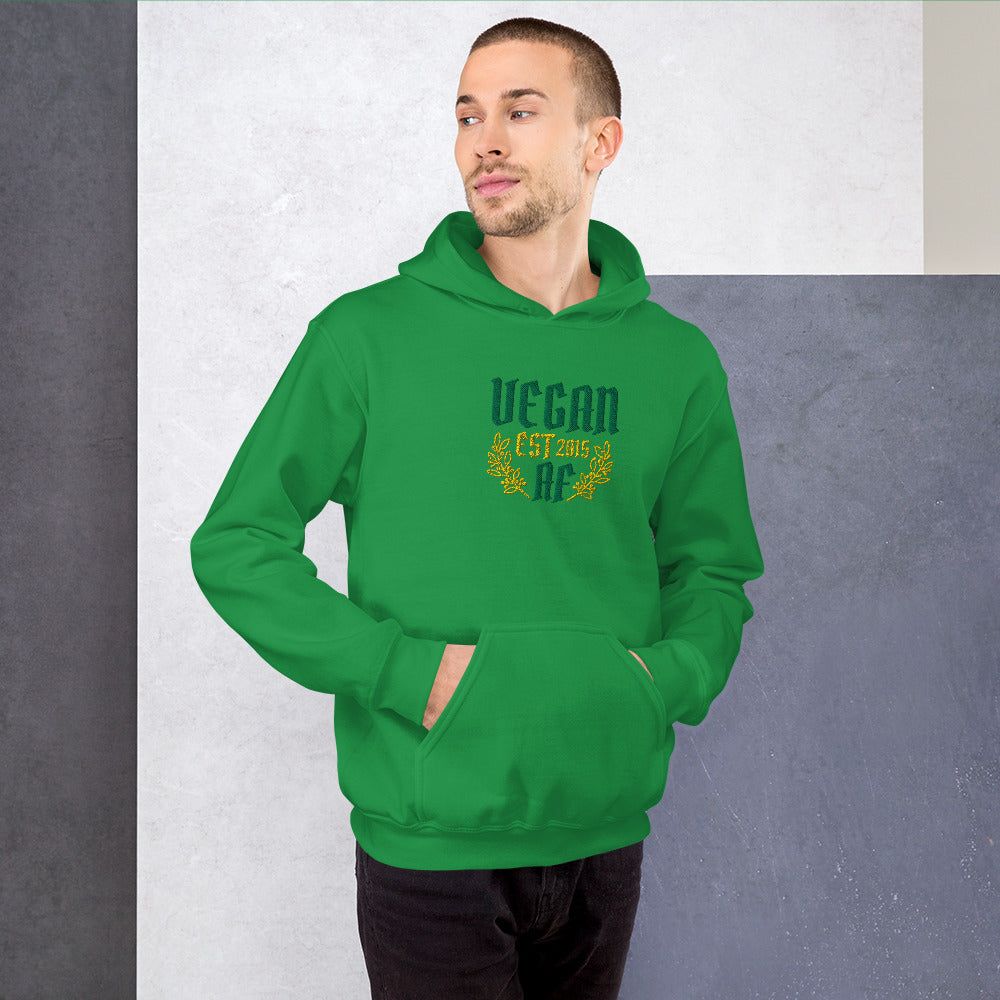 VEGAN AF Est **** CUSTOMIZABLE Embroidered Unisex Hoodie