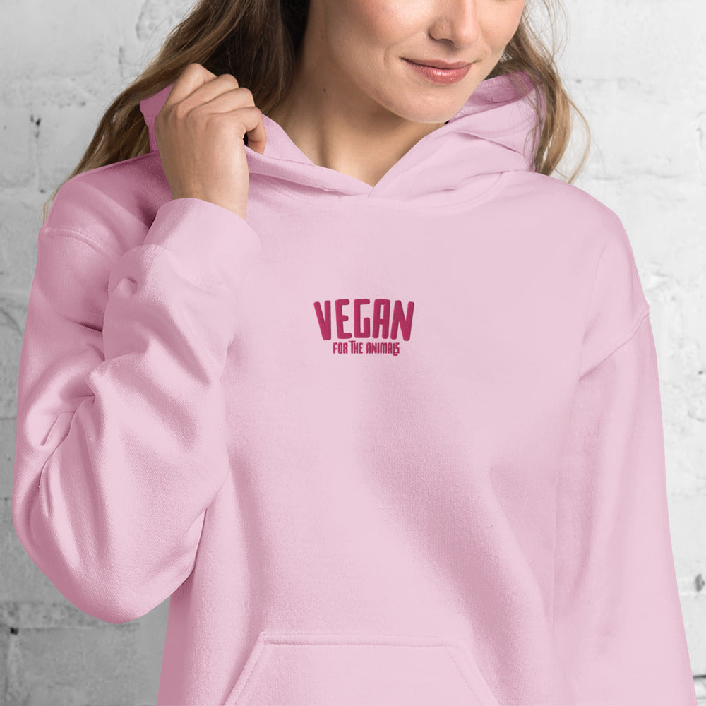 VEGAN For The Animals Unisex Embroidered Hoodie
