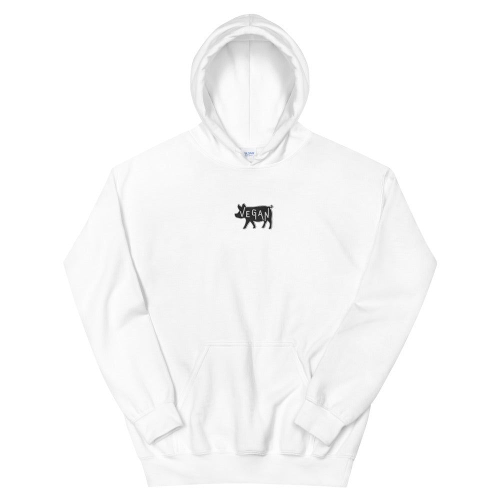 White Embroidered Hoodie