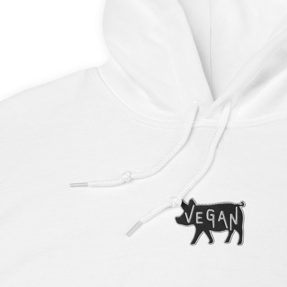 White Embroidered Hoodie