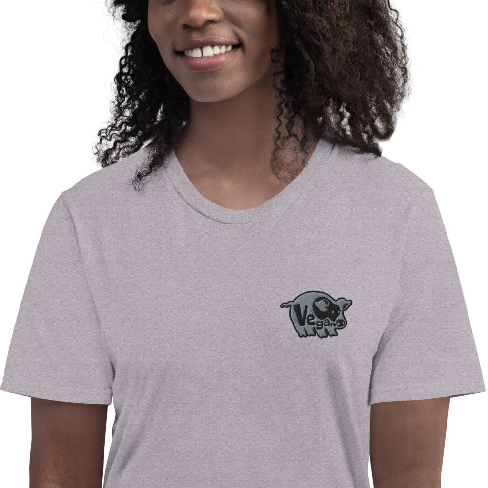 VEGAN Unisex Embroidered Short-Sleeve T-Shirt