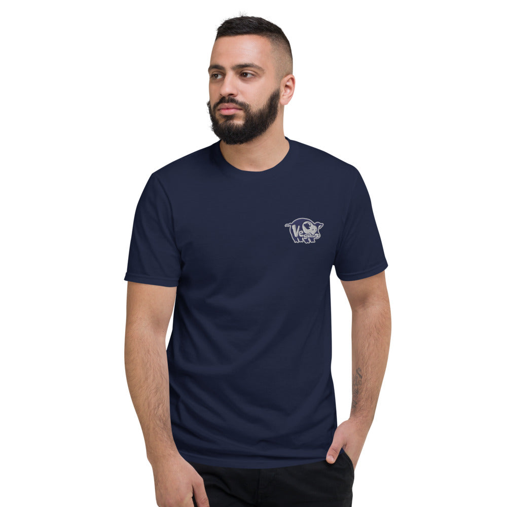 VEGAN Unisex Embroidered Short-Sleeve T-Shirt