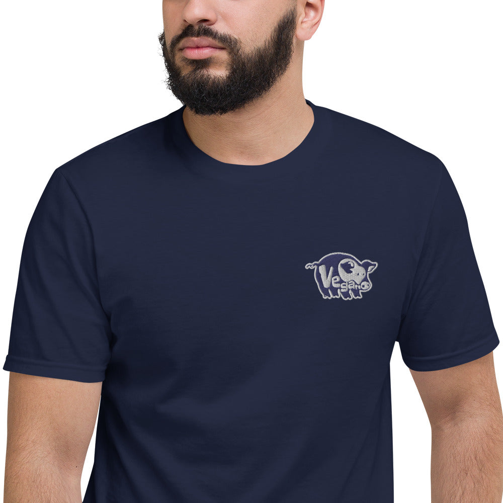 VEGAN Unisex Embroidered Short-Sleeve T-Shirt