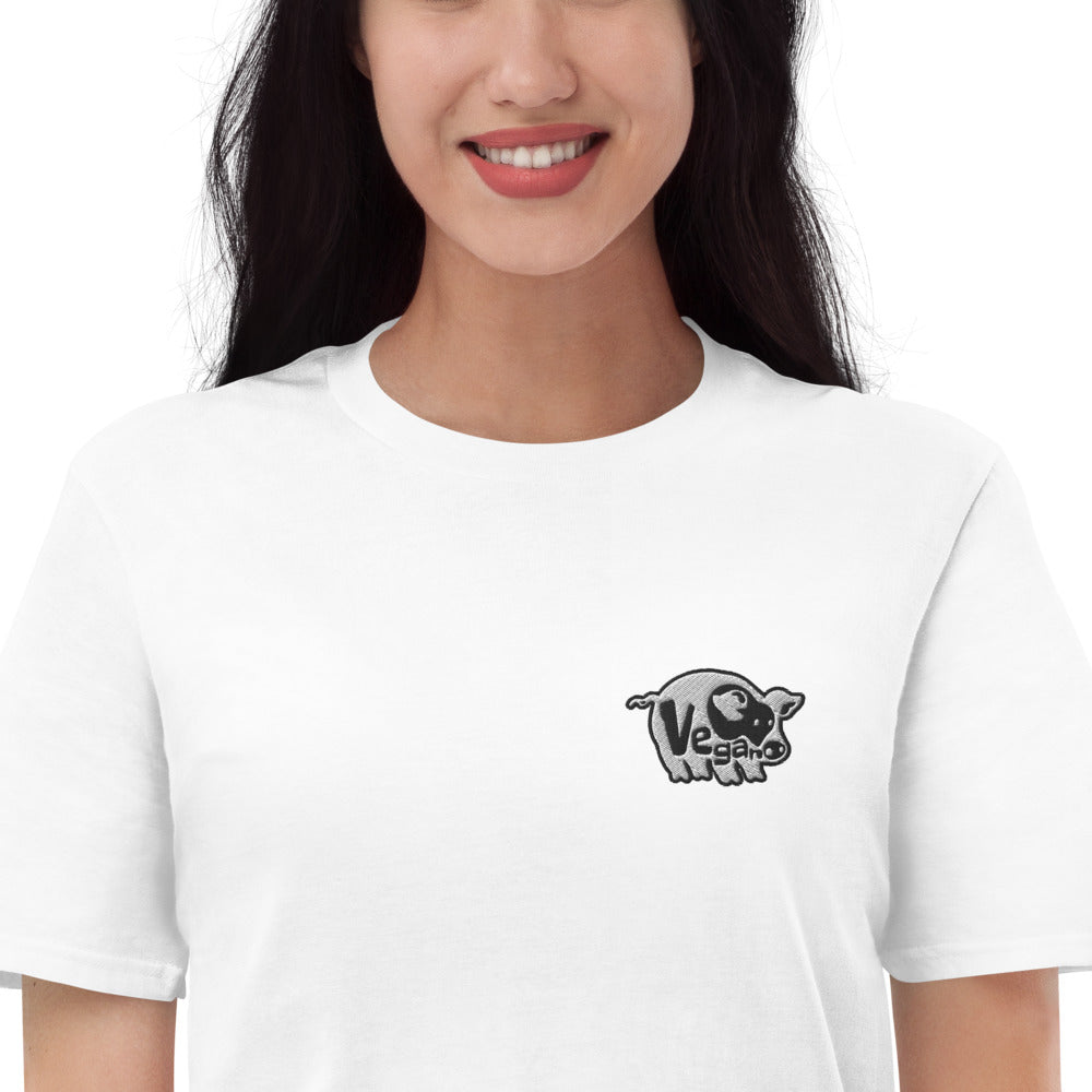 VEGAN Unisex Embroidered Short-Sleeve T-Shirt