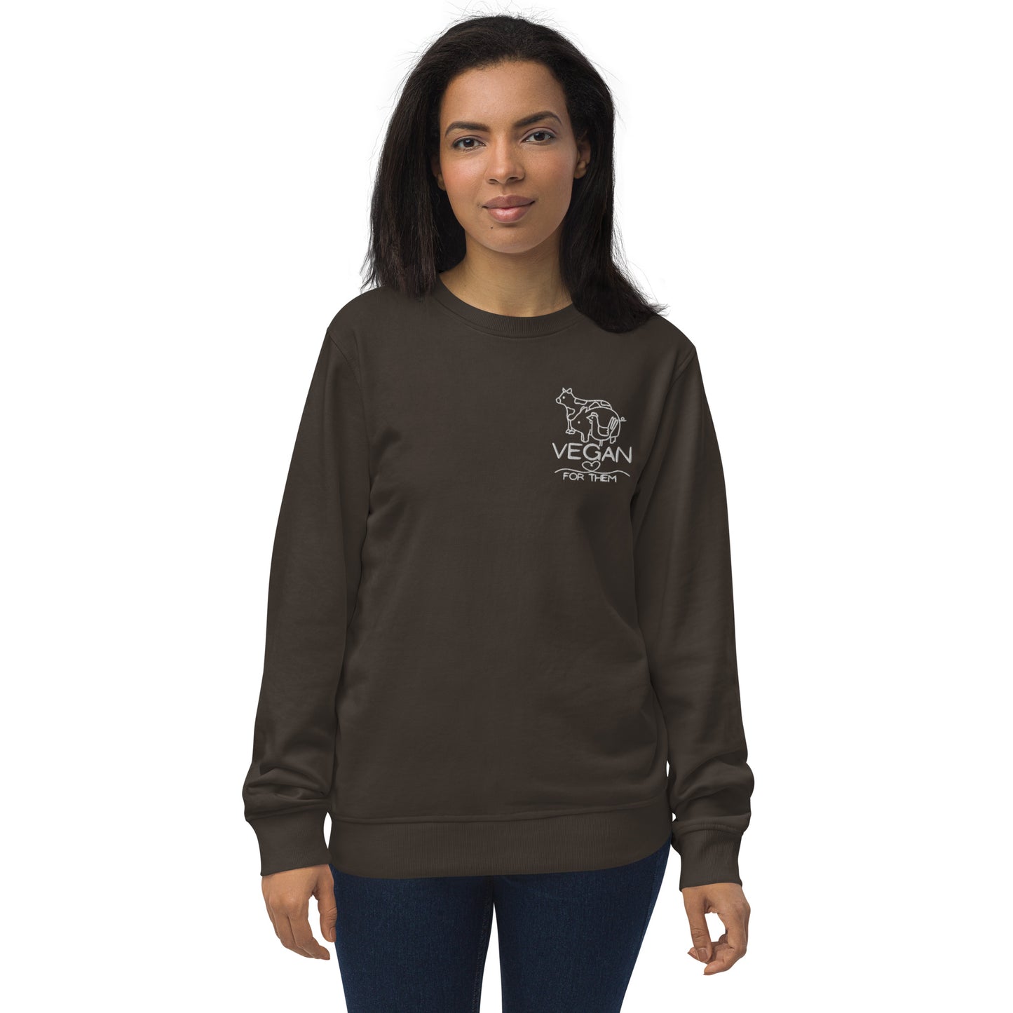 VEGAN For Them Embroidered Unisex Organic Sweatshirt
