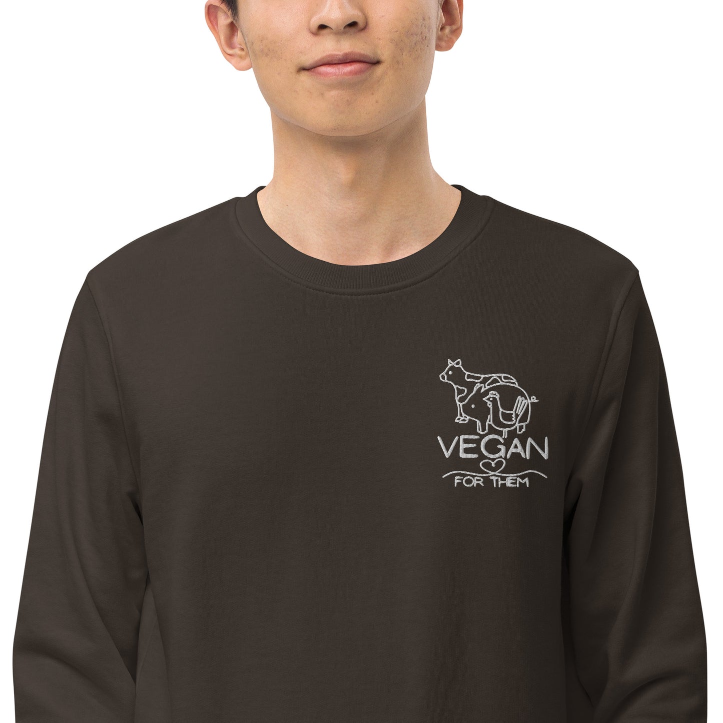 VEGAN For Them Embroidered Unisex Organic Sweatshirt