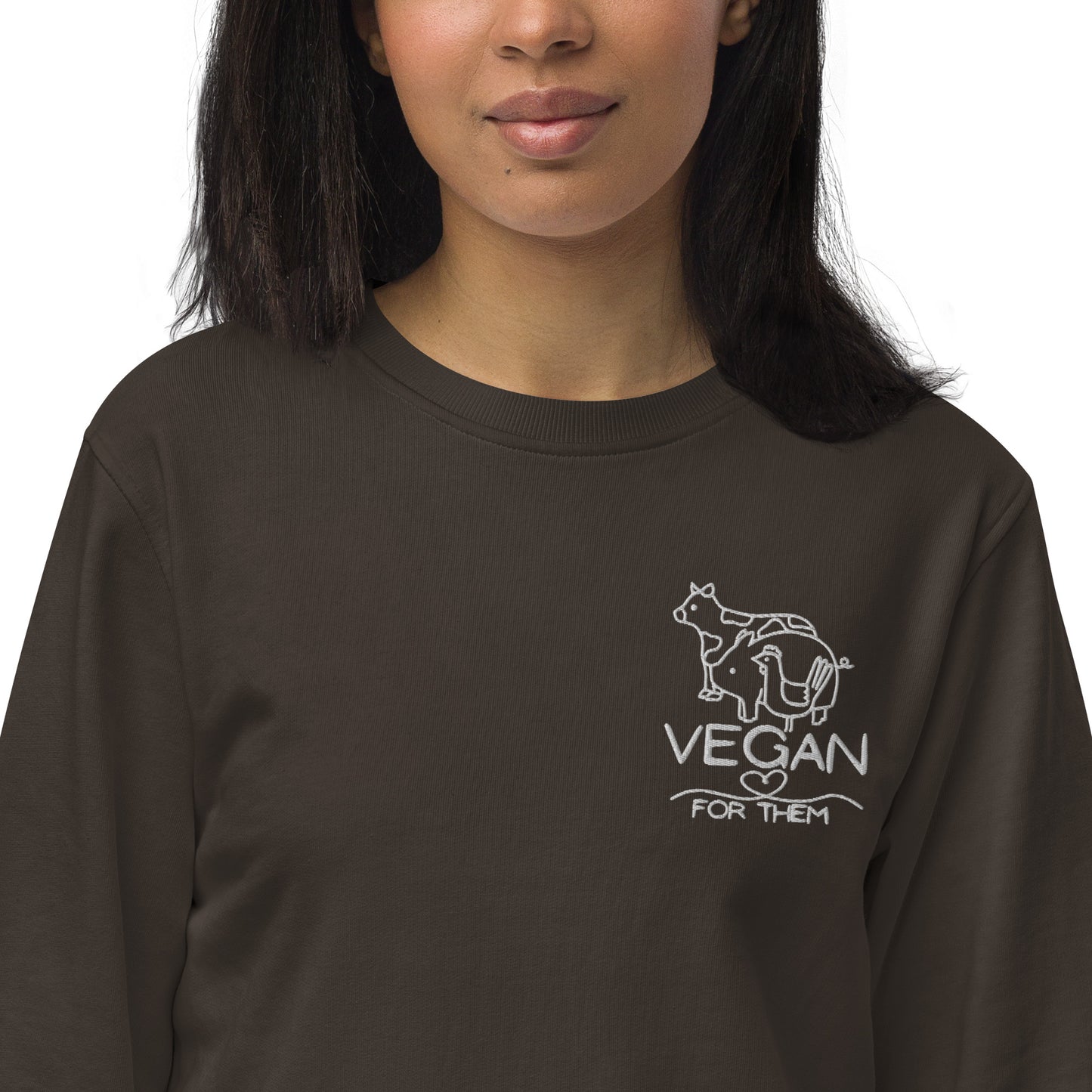 VEGAN For Them Embroidered Unisex Organic Sweatshirt