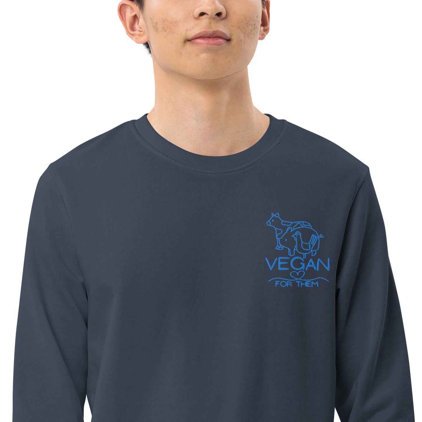 VEGAN For Them Embroidered Unisex Organic Sweatshirt