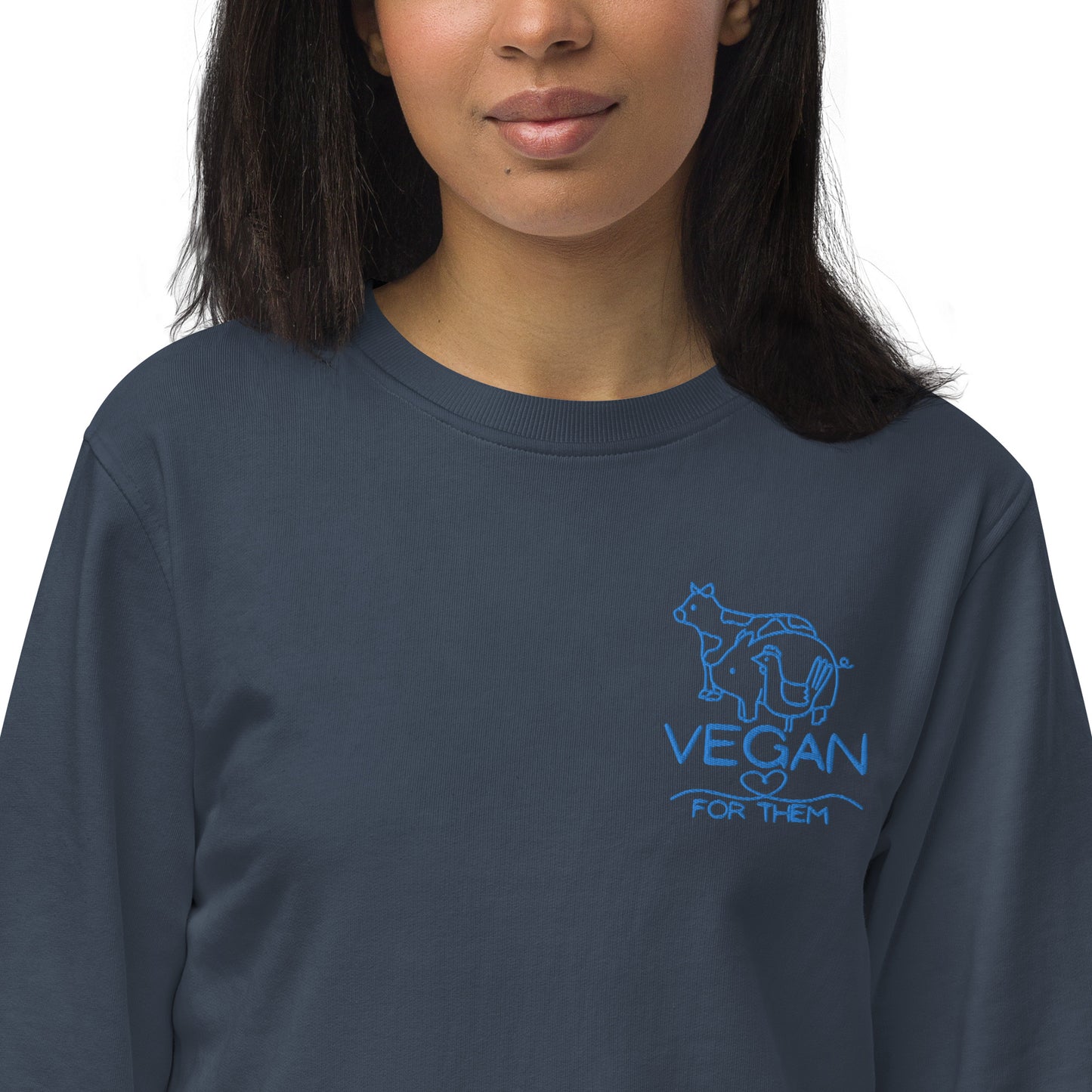 VEGAN For Them Embroidered Unisex Organic Sweatshirt