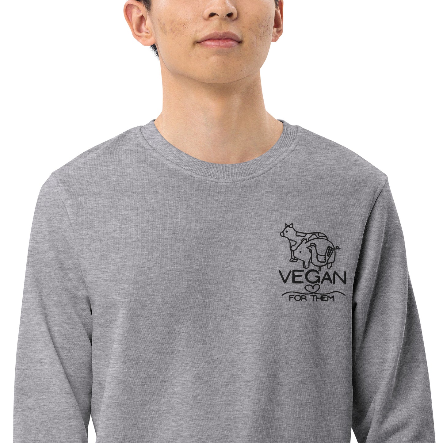 VEGAN For Them Embroidered Unisex Organic Sweatshirt