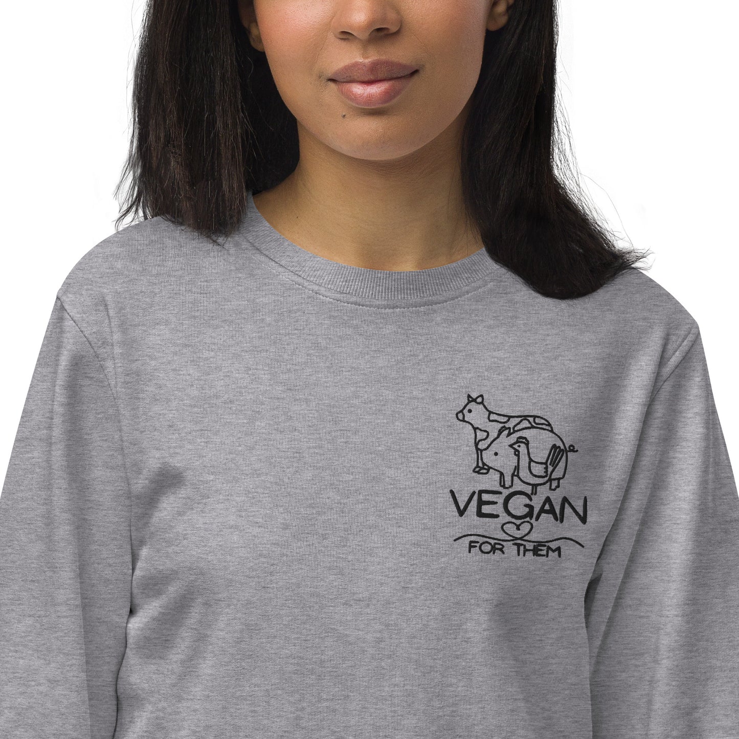 VEGAN For Them Embroidered Unisex Organic Sweatshirt