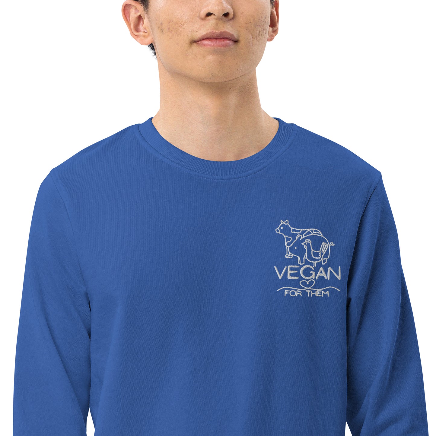 VEGAN For Them Embroidered Unisex Organic Sweatshirt