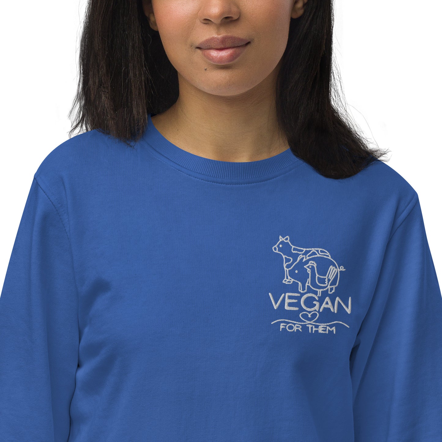 VEGAN For Them Embroidered Unisex Organic Sweatshirt