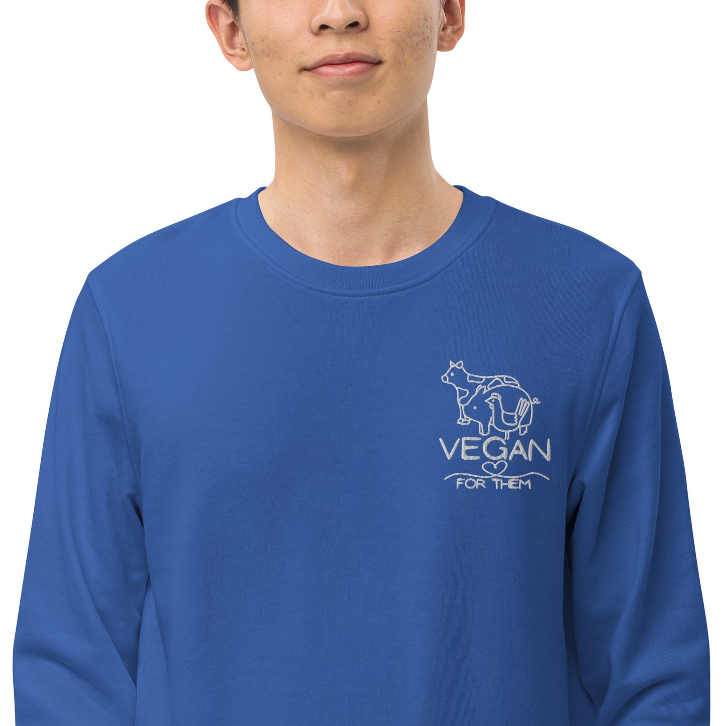 VEGAN For Them Embroidered Unisex Organic Sweatshirt
