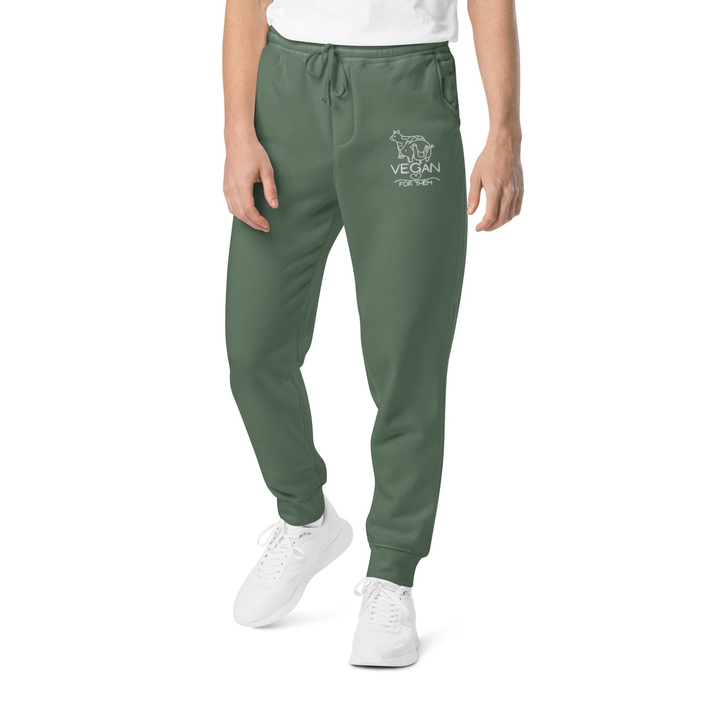 VEGAN For Them Unisex Pigment-Dyed Embroidered Sweatpants