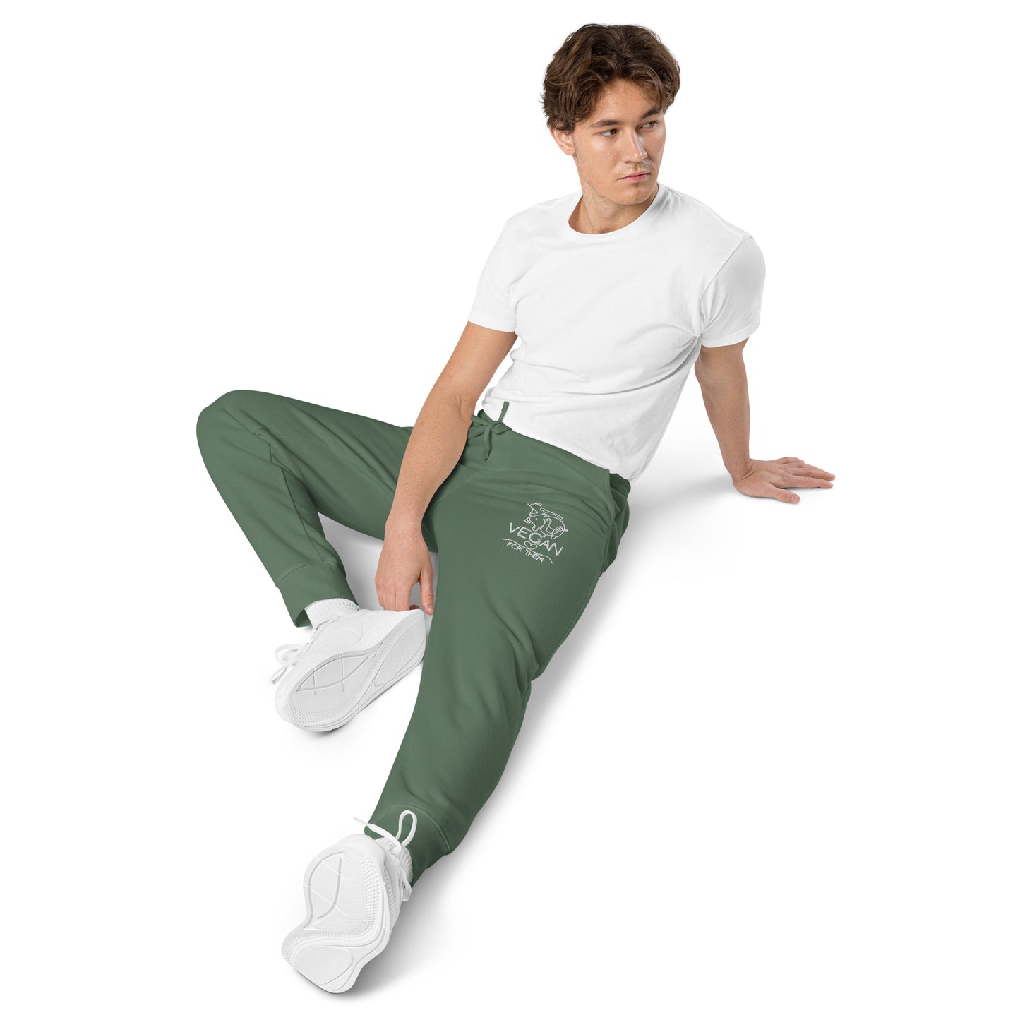 VEGAN For Them Unisex Pigment-Dyed Embroidered Sweatpants