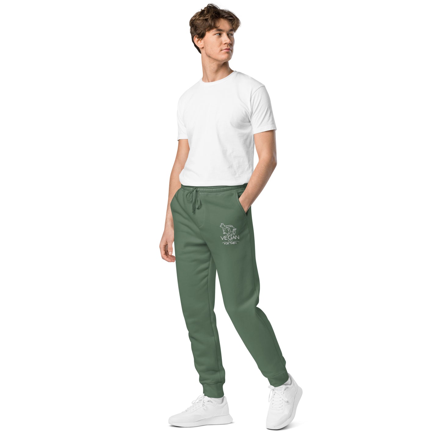 VEGAN For Them Unisex Pigment-Dyed Embroidered Sweatpants