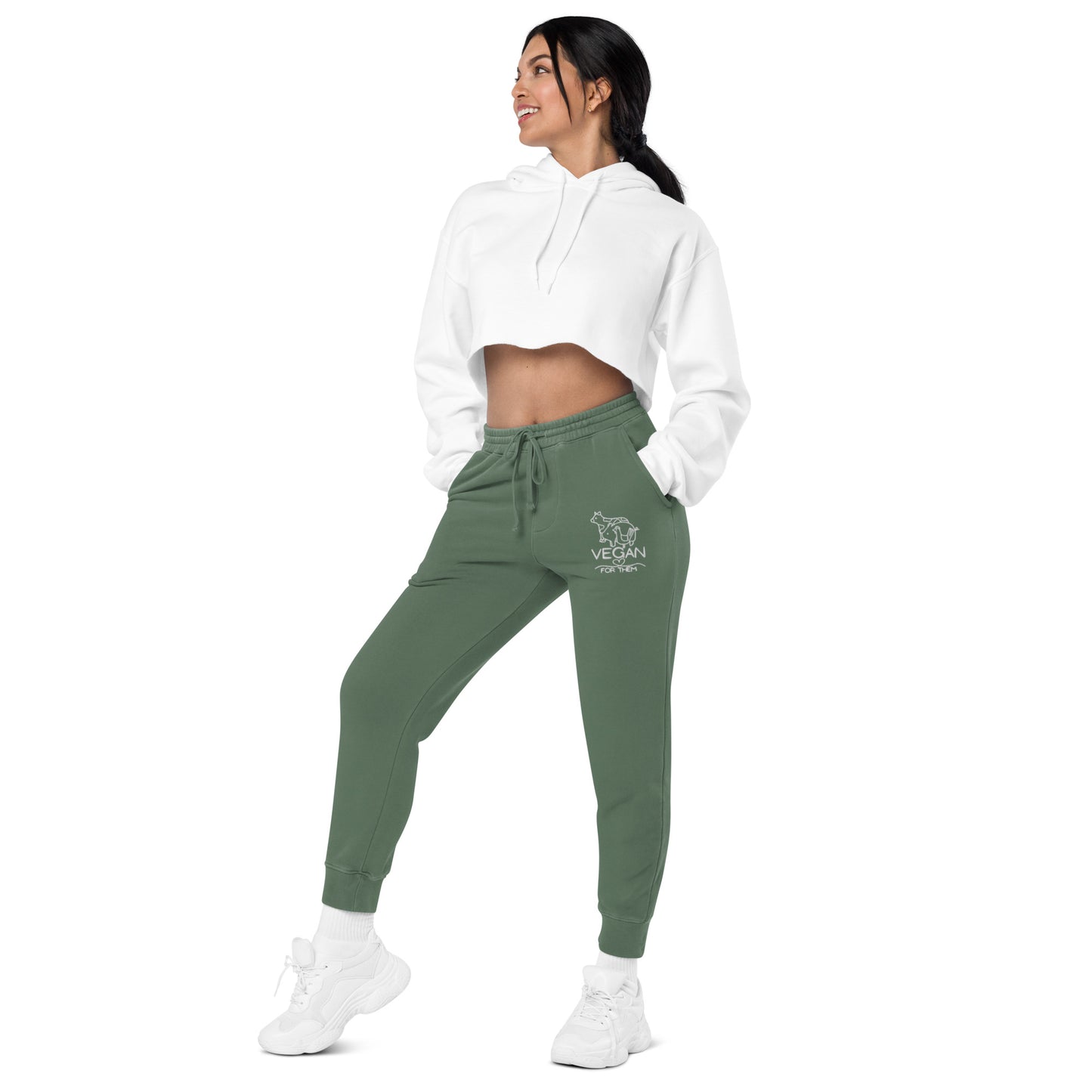 VEGAN For Them Unisex Pigment-Dyed Embroidered Sweatpants