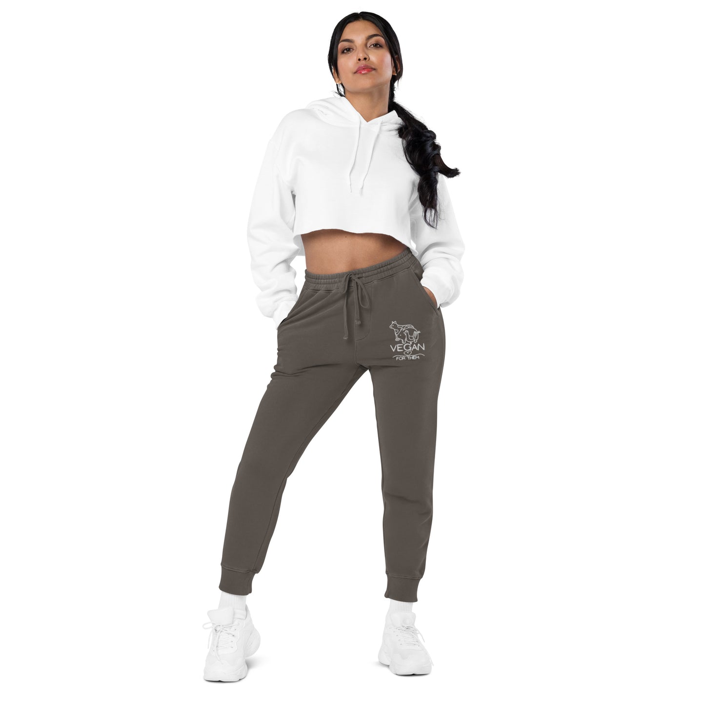 VEGAN For Them Unisex Pigment-Dyed Embroidered Sweatpants