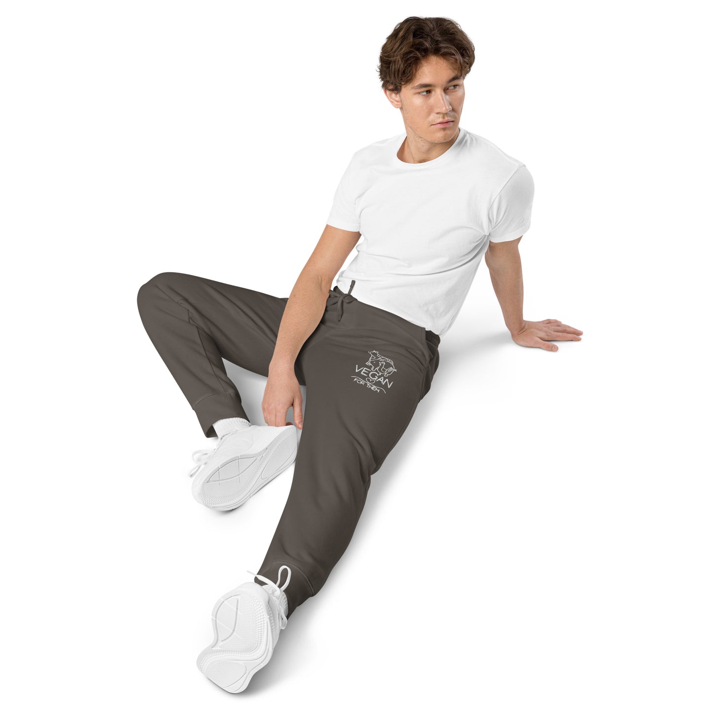 VEGAN For Them Unisex Pigment-Dyed Embroidered Sweatpants