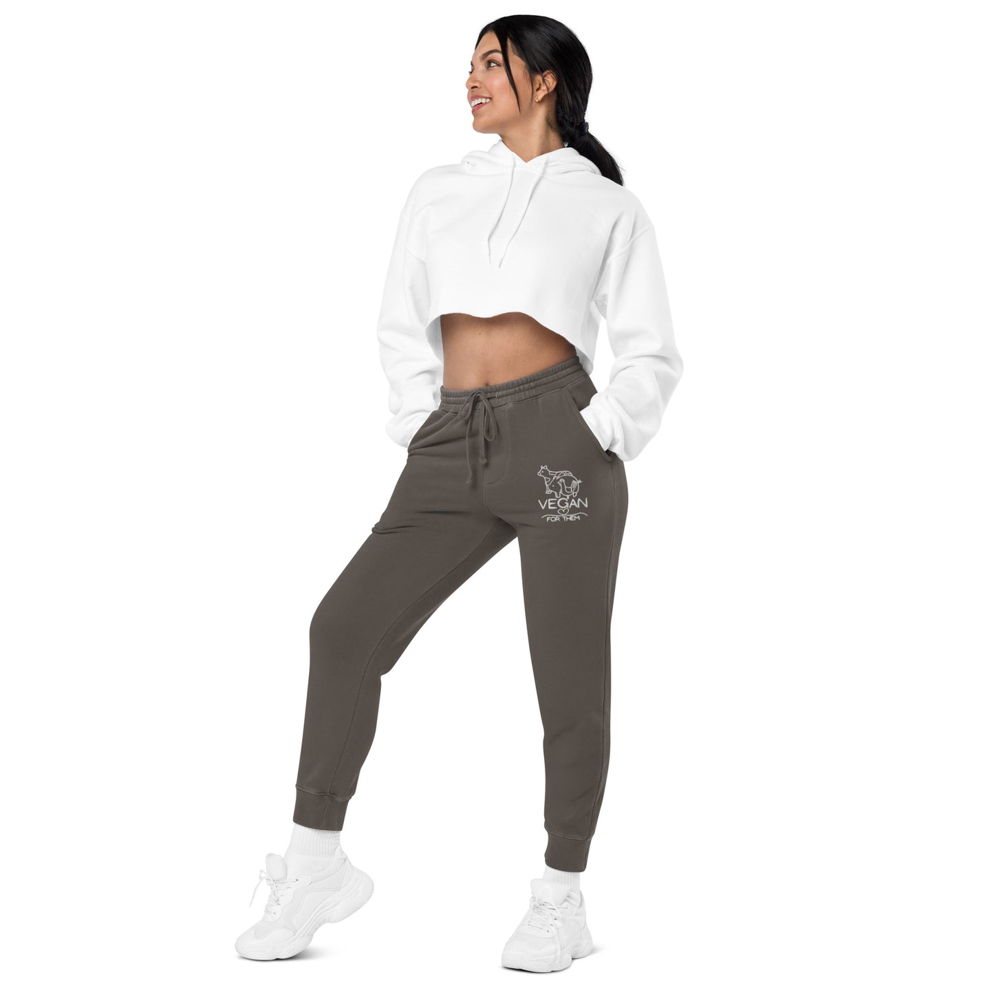 VEGAN For Them Unisex Pigment-Dyed Embroidered Sweatpants