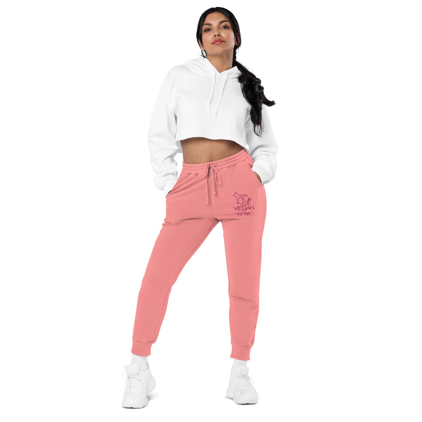 VEGAN For Them Unisex Pigment-Dyed Embroidered Sweatpants