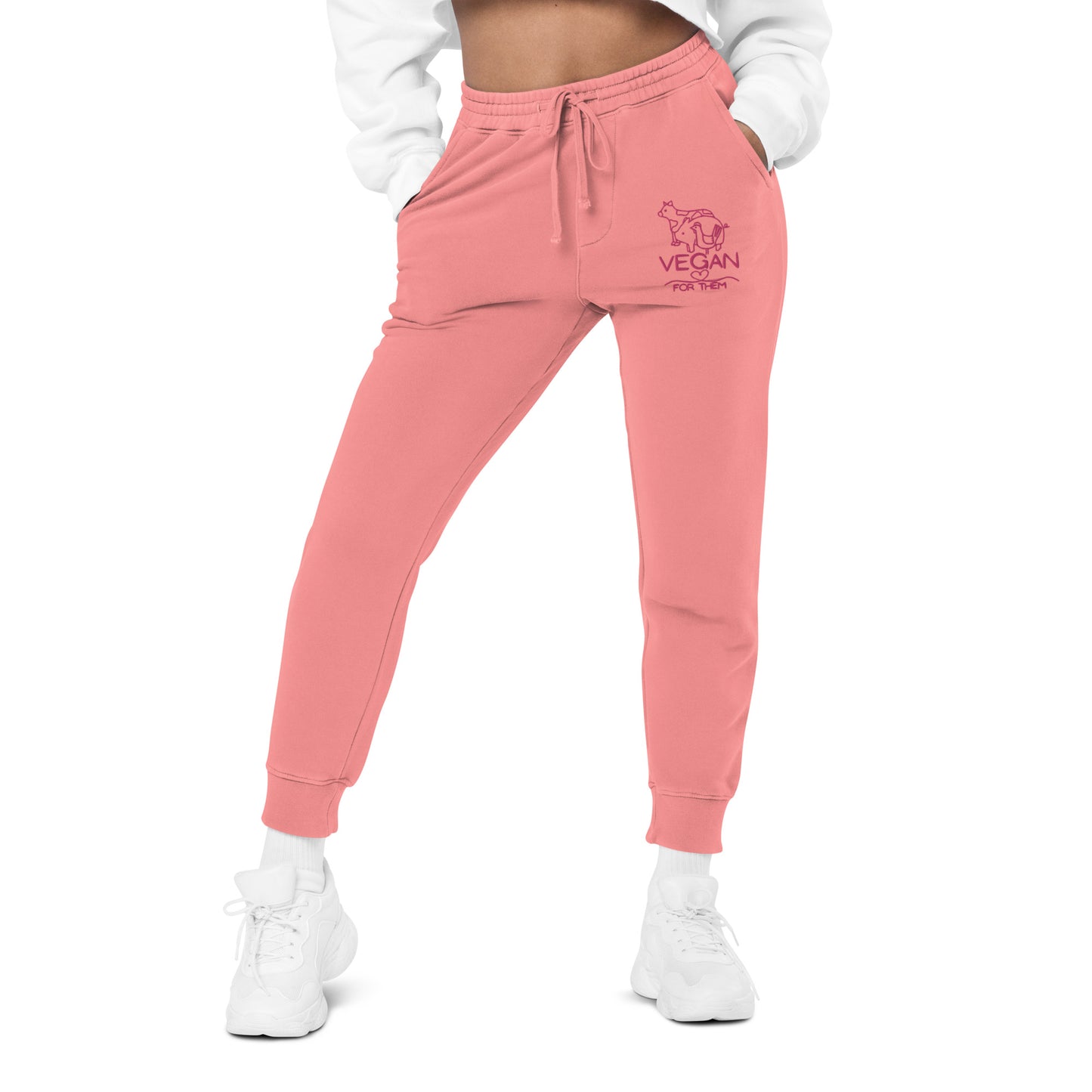 VEGAN For Them Unisex Pigment-Dyed Embroidered Sweatpants