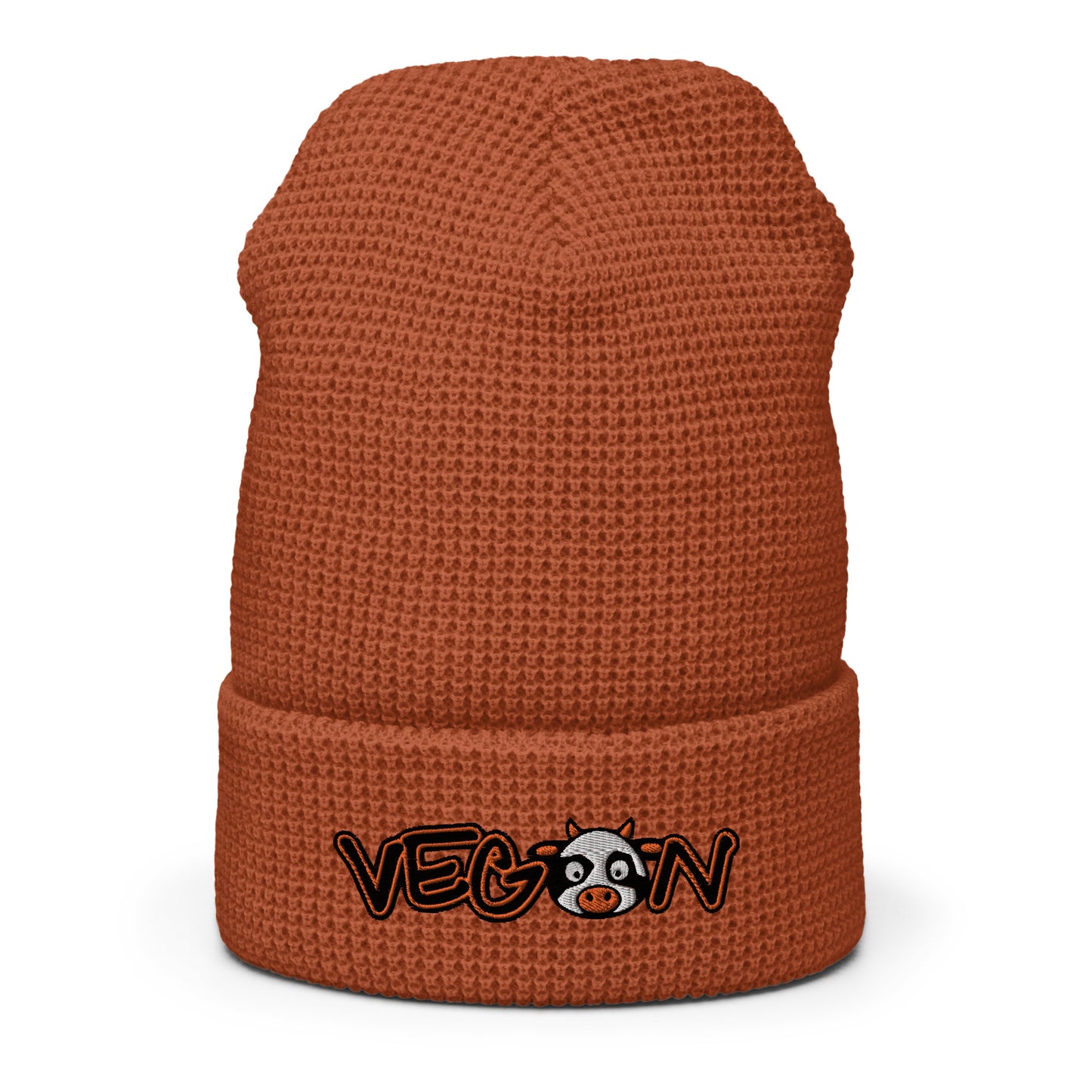 VEGAN Embroidered Waffle beanie