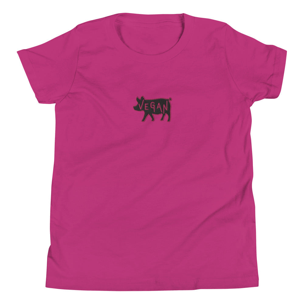 VEGAN Youth Short Sleeve Embroidered Unisex T-Shirt