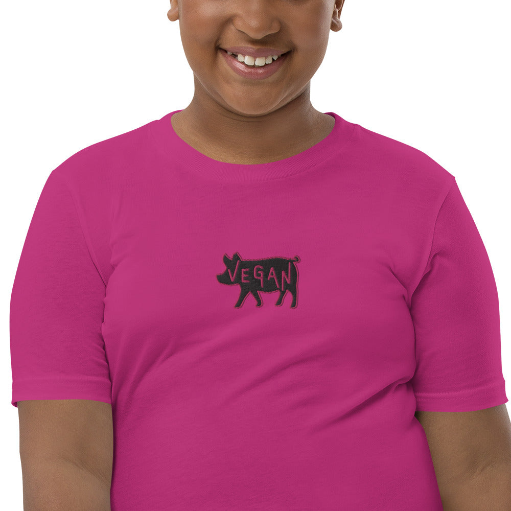 VEGAN Youth Short Sleeve Embroidered Unisex T-Shirt