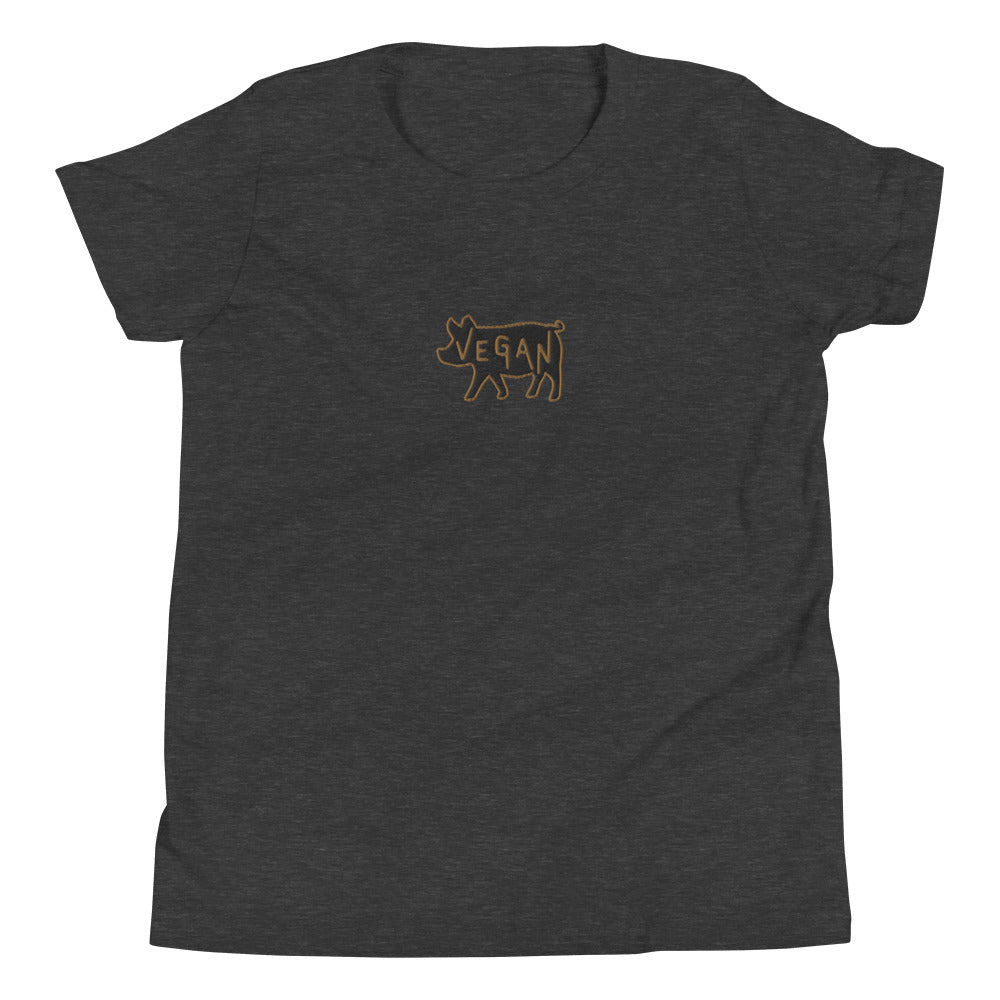VEGAN Youth Short Sleeve Embroidered Unisex T-Shirt