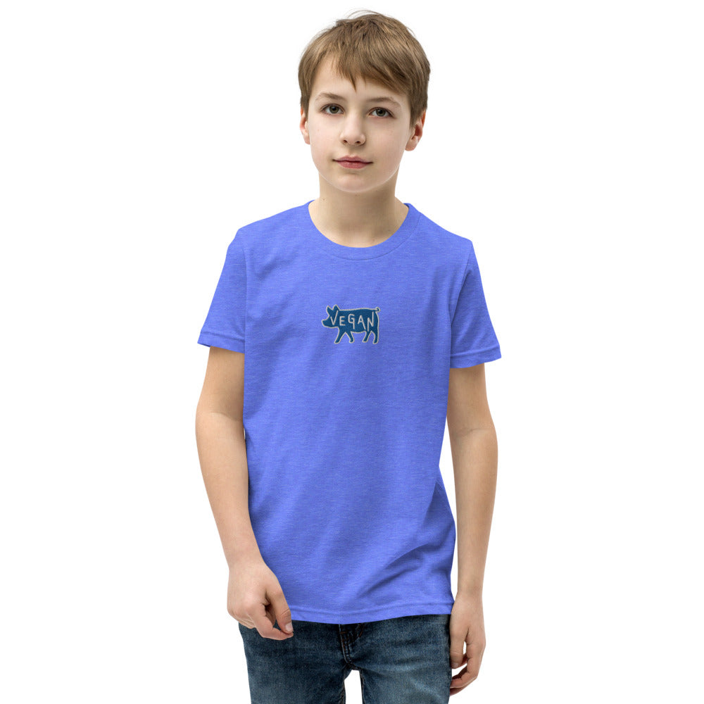 VEGAN Youth Short Sleeve Embroidered Unisex T-Shirt
