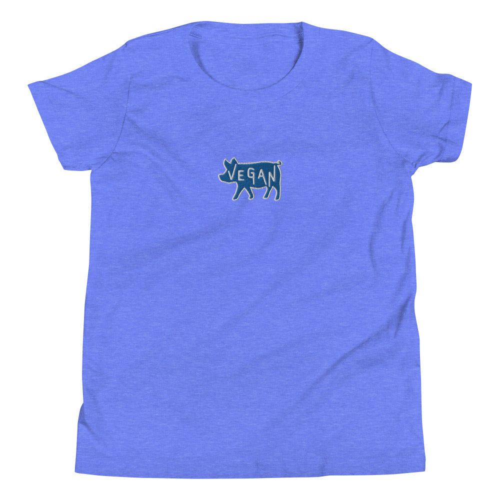 VEGAN Youth Short Sleeve Embroidered Unisex T-Shirt