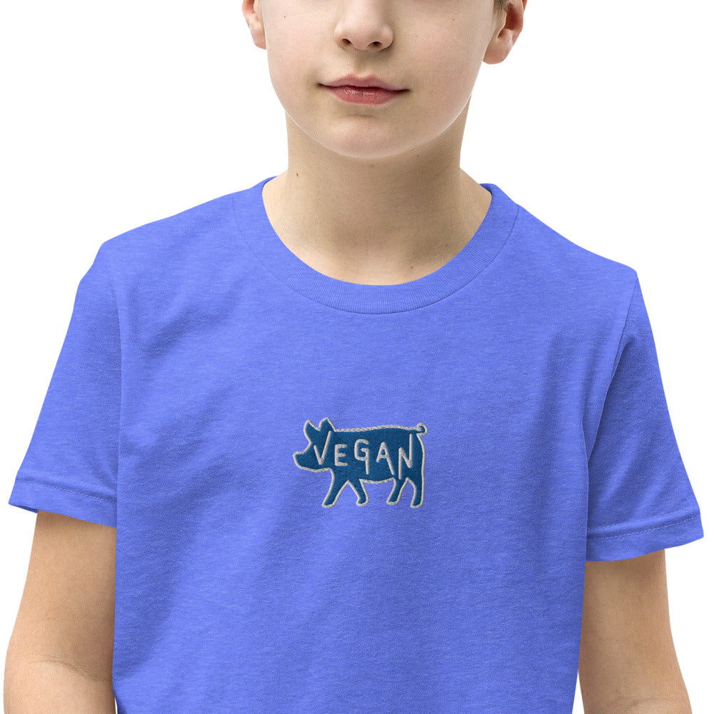VEGAN Youth Short Sleeve Embroidered Unisex T-Shirt