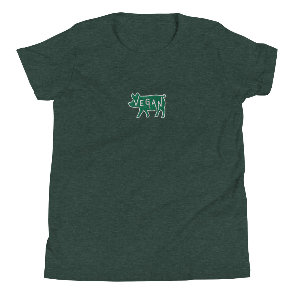 VEGAN Youth Short Sleeve Embroidered Unisex T-Shirt