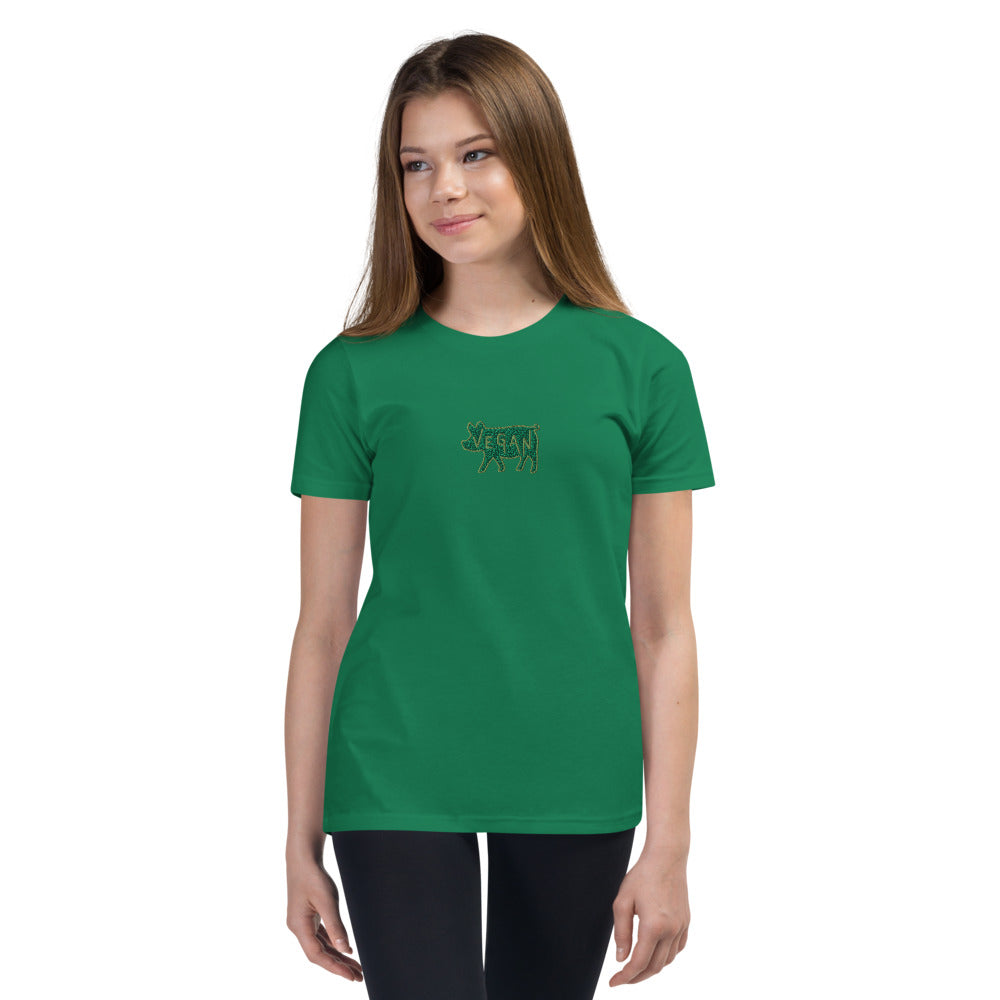 VEGAN Youth Short Sleeve Embroidered Unisex T-Shirt