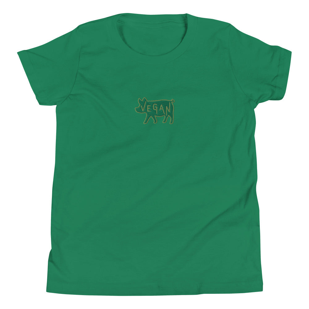 VEGAN Youth Short Sleeve Embroidered Unisex T-Shirt