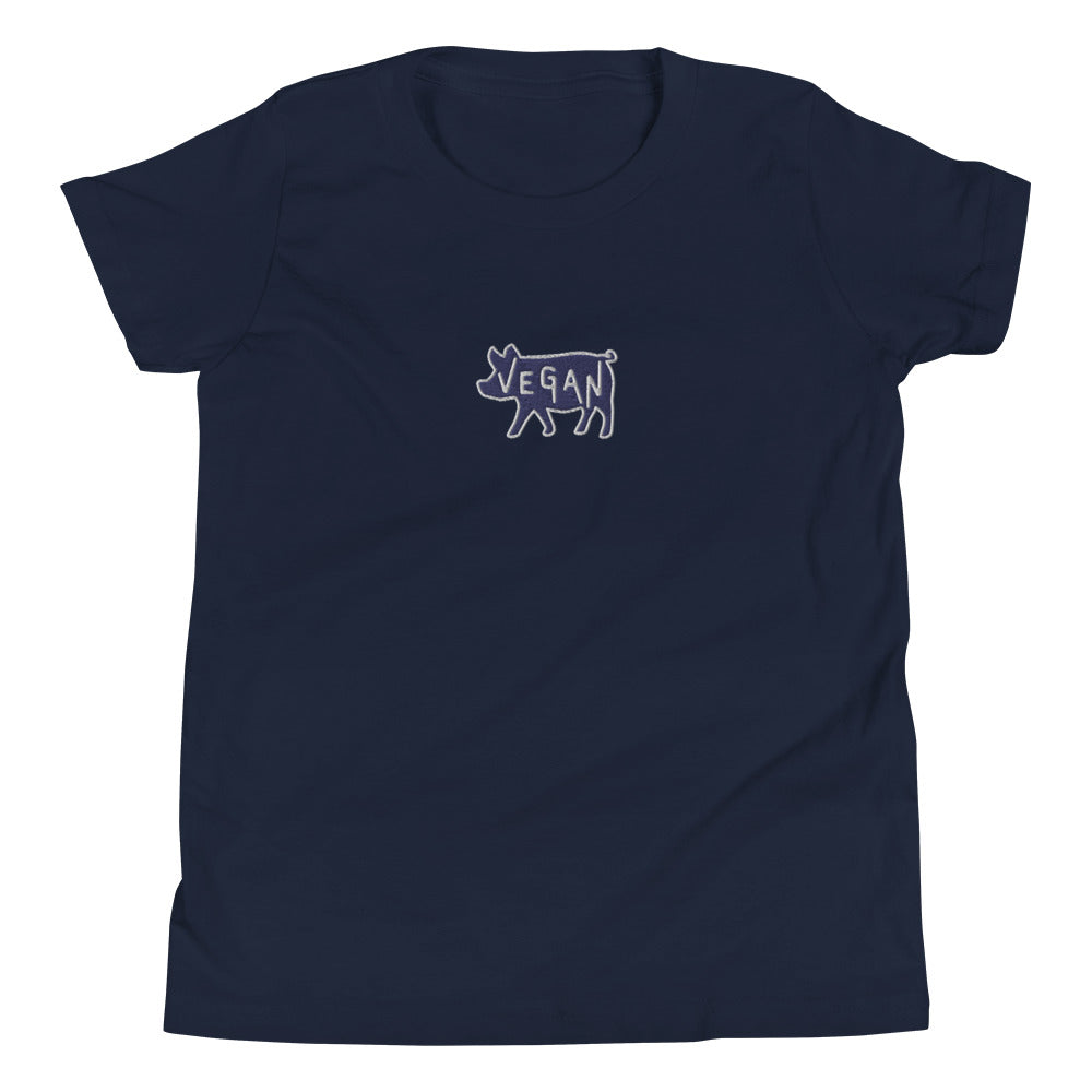 VEGAN Youth Short Sleeve Embroidered Unisex T-Shirt