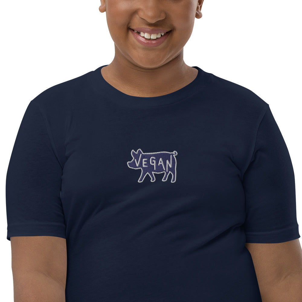 VEGAN Youth Short Sleeve Embroidered Unisex T-Shirt