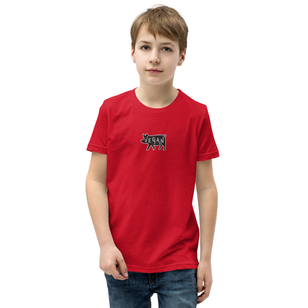 VEGAN Youth Short Sleeve Embroidered Unisex T-Shirt