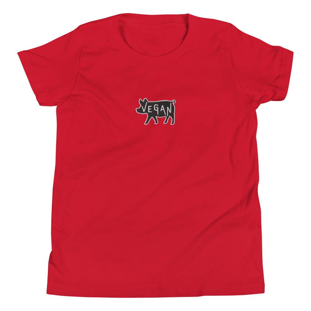 VEGAN Youth Short Sleeve Embroidered Unisex T-Shirt