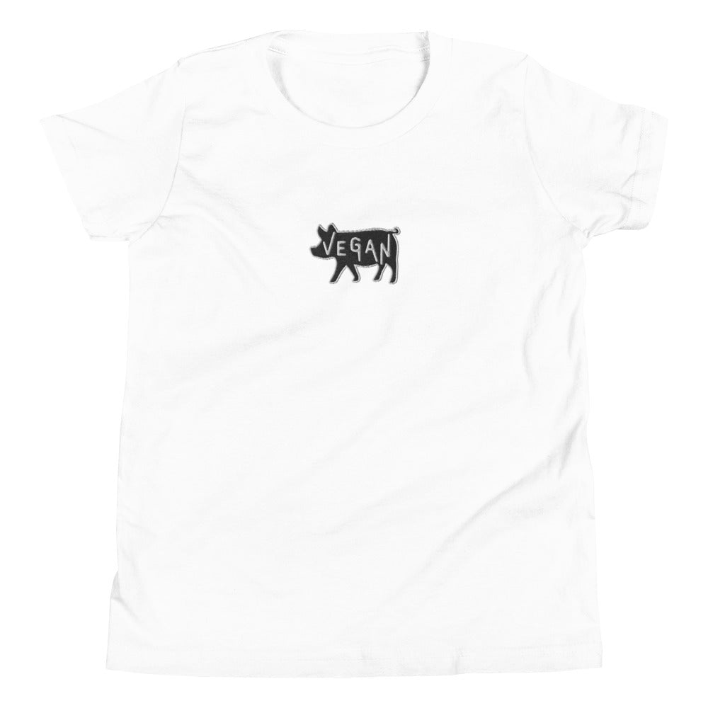 VEGAN Youth Short Sleeve Embroidered Unisex T-Shirt