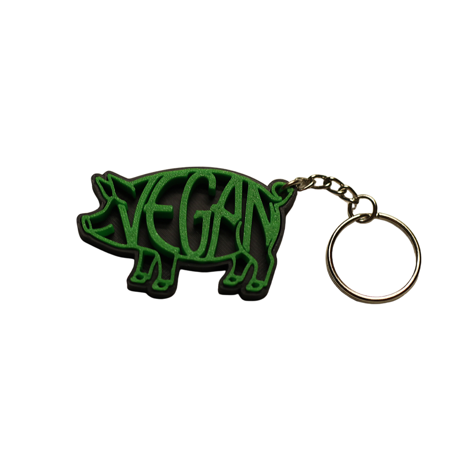 Vegan 3D Pig Keychain - Animal Rights Activist Accessory